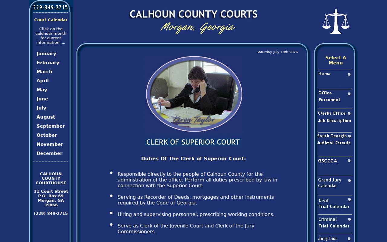 Calhoun County criminal court records clerk website