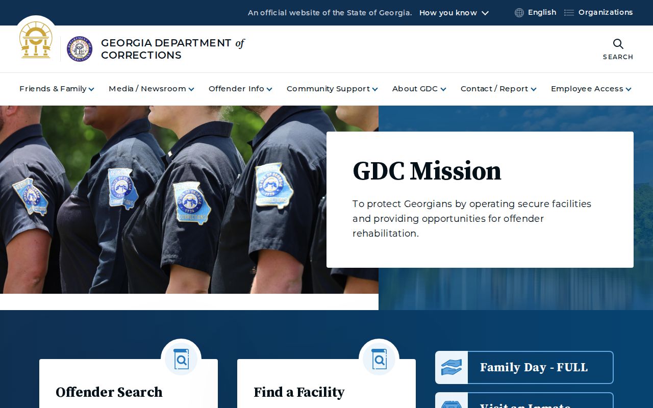 Georgia Department of Corrections source for Calhoun County arrest custody distinctions