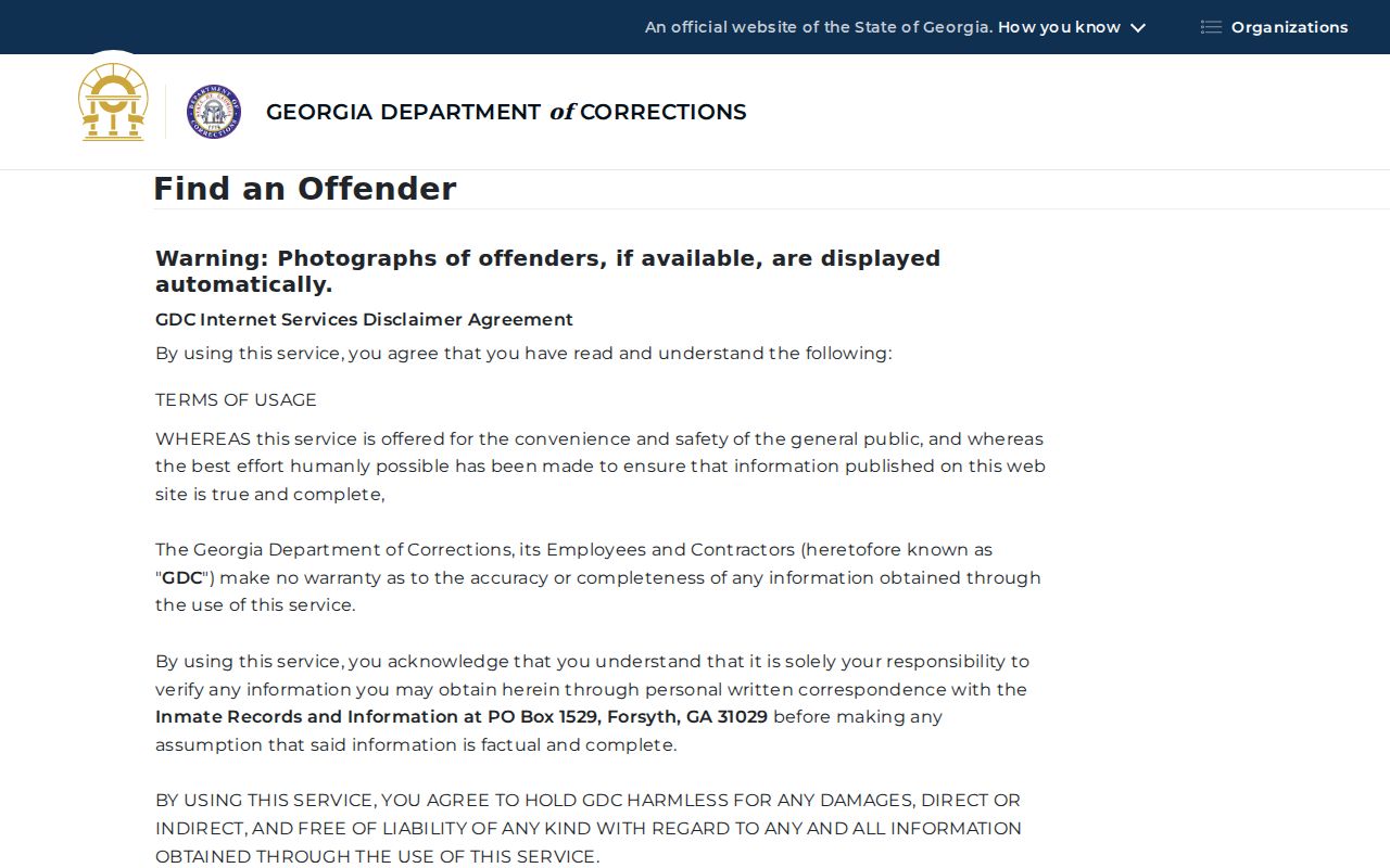 GDC offender query for state custody after Calhoun County arrests