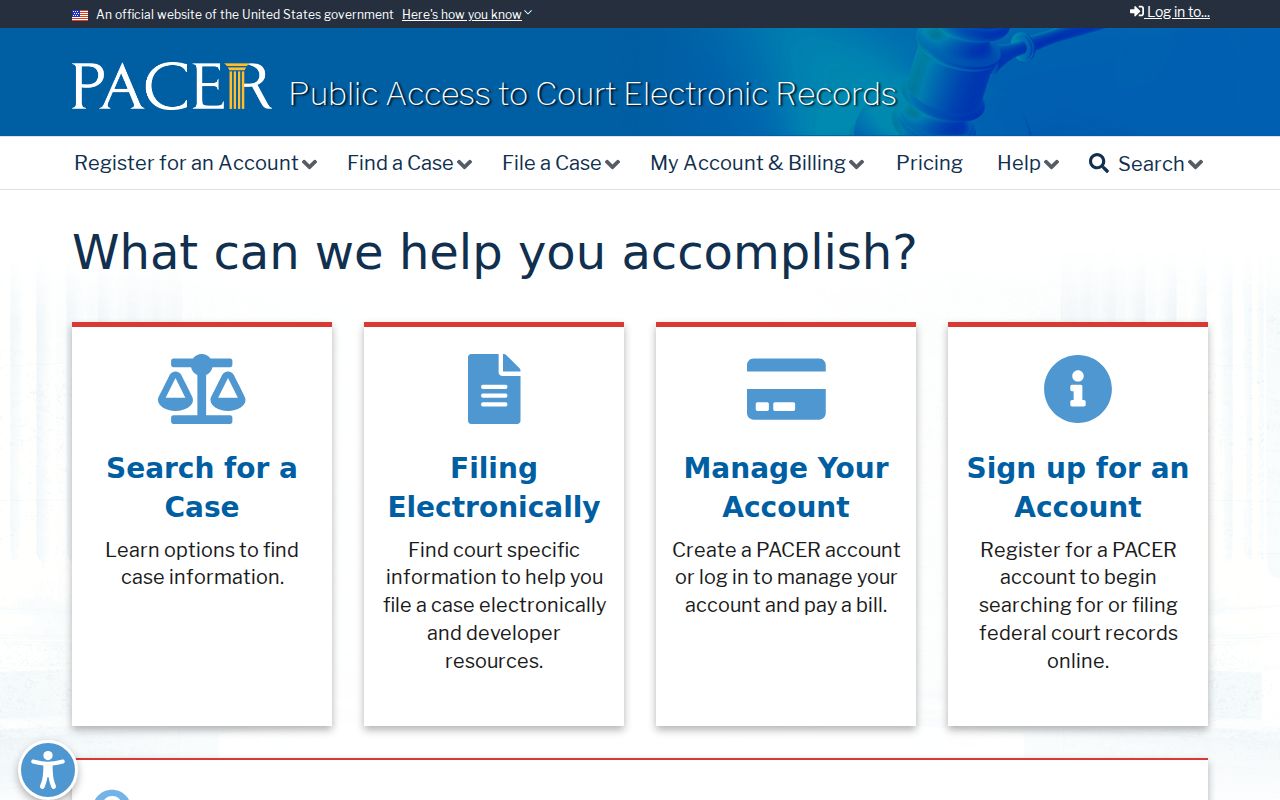 Calhoun County registry research and PACER federal court access