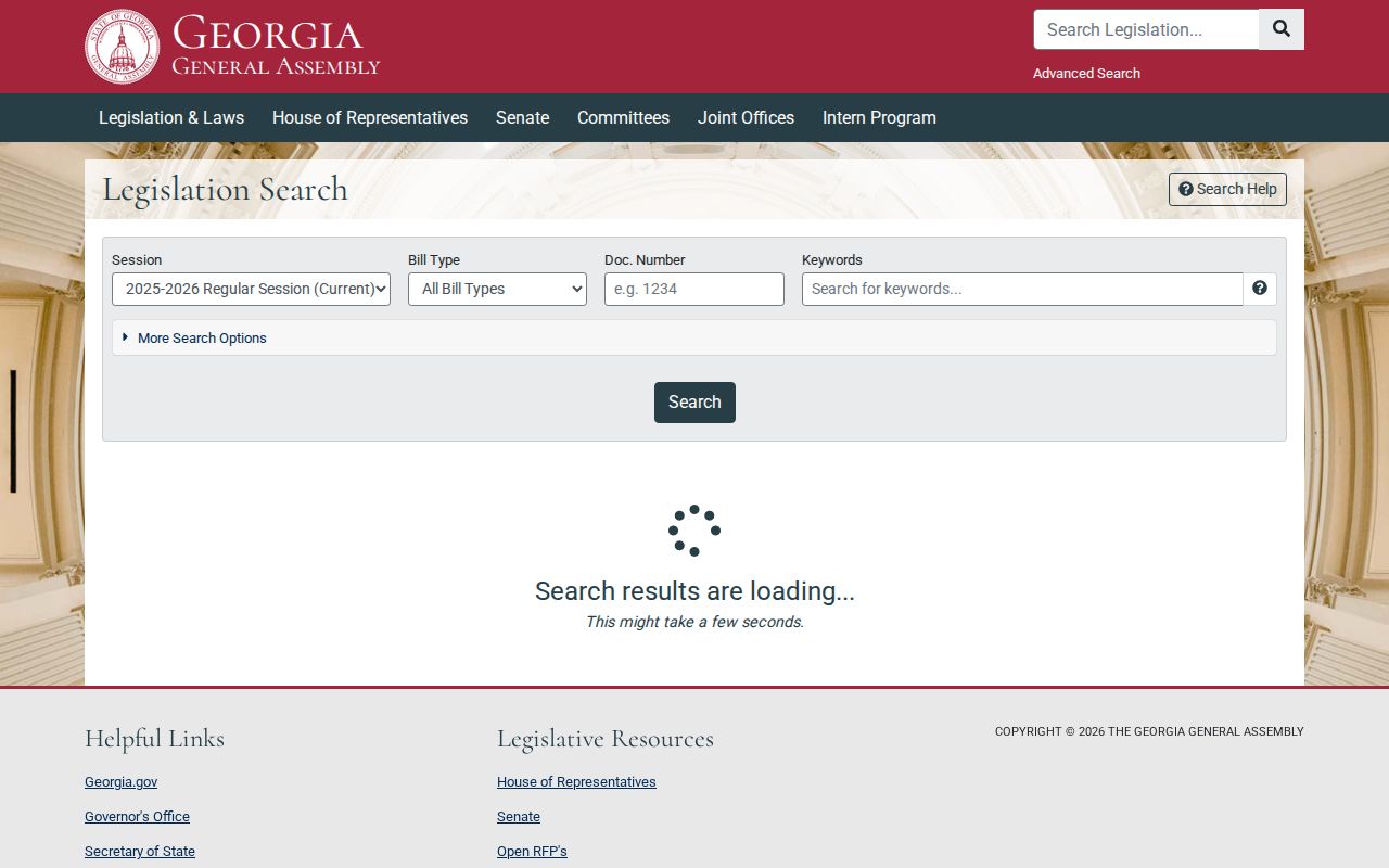 Georgia General Assembly legislation access for laws governing Edison criminal records